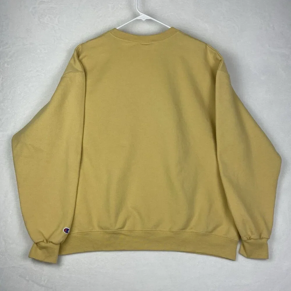 Vintage Champion USN United States Navy Sweater Mens XXL 2XL Yellow Sweatshirt
